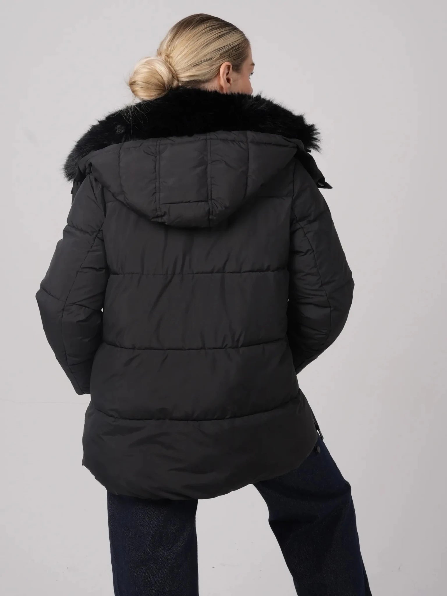 WarmCore™ Detachable Faux Fur Collar Hooded Puffer - PUFFIT