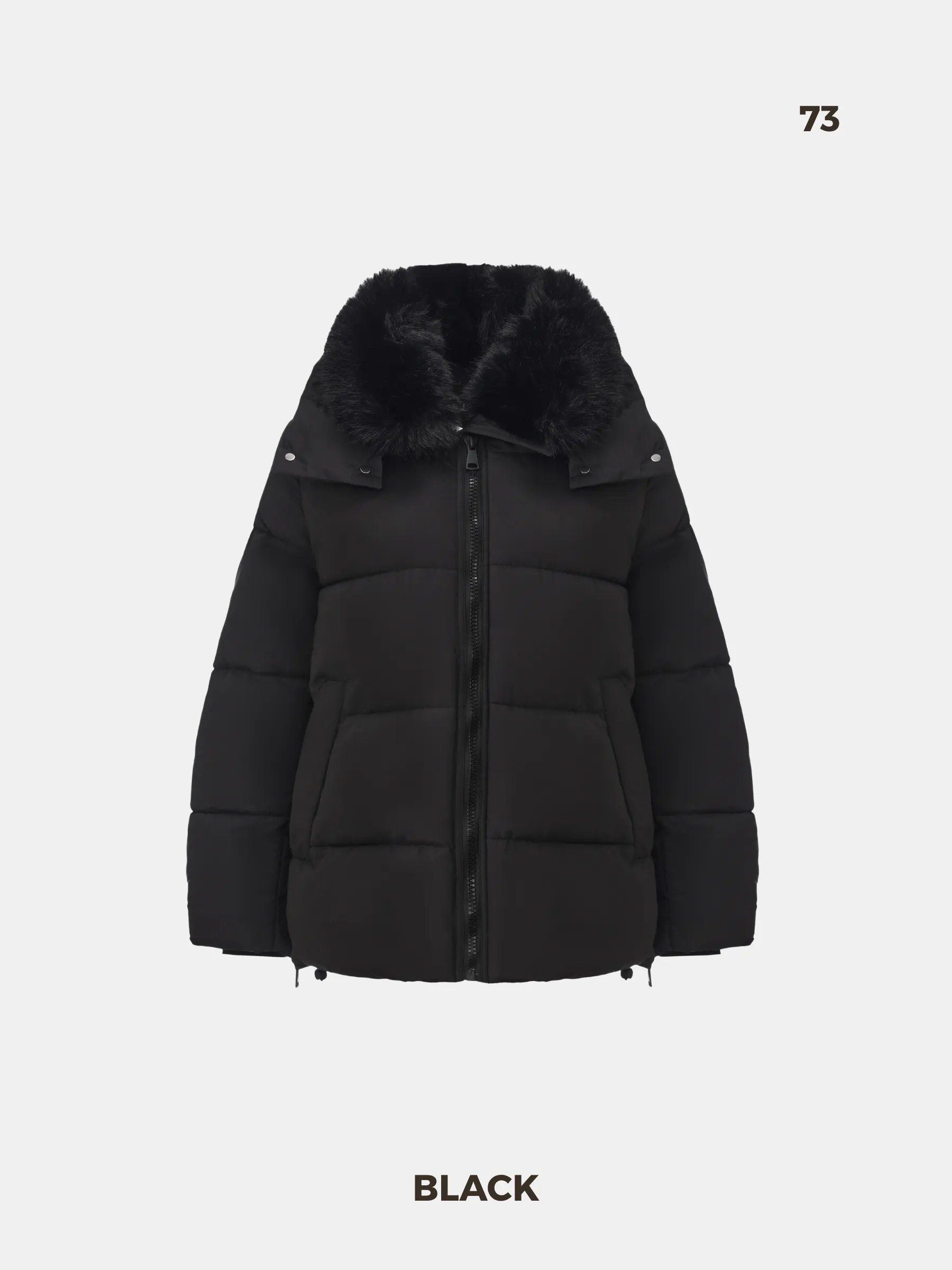 WarmCore™ Detachable Faux Fur Collar Hooded Puffer - PUFFIT