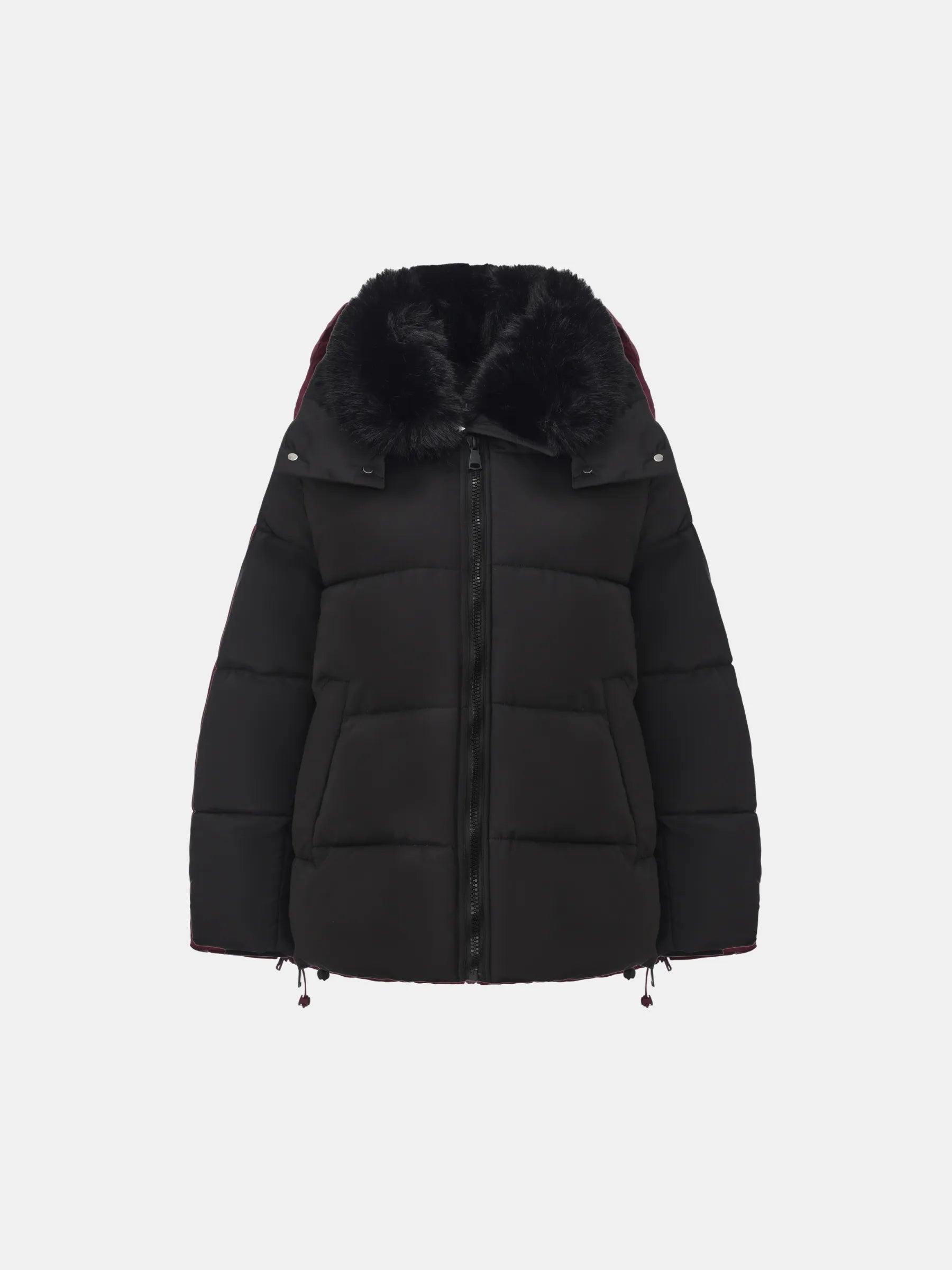 WarmCore™ Detachable Faux Fur Collar Hooded Puffer - PUFFIT