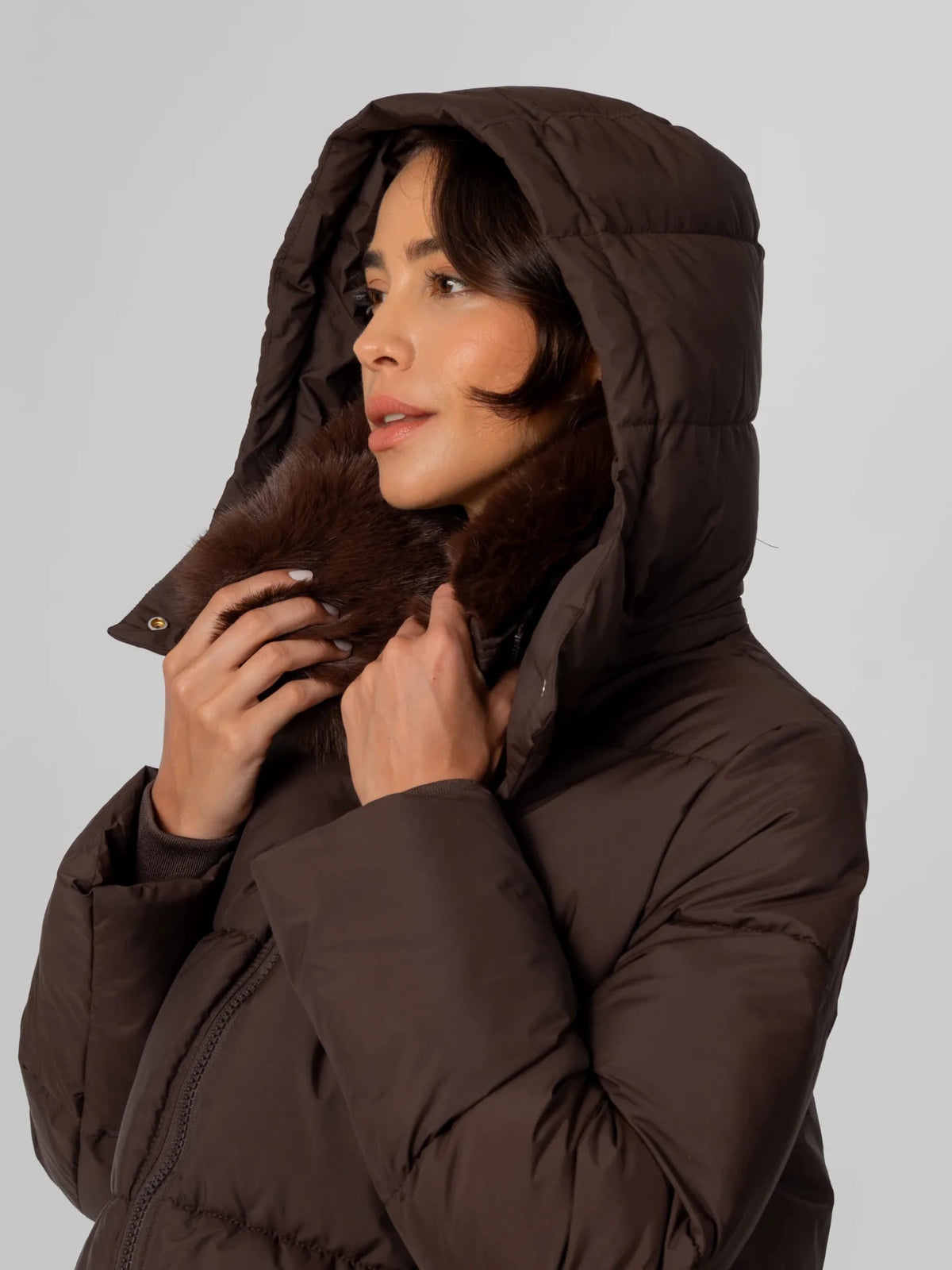 WarmCore™ Detachable Faux Fur Collar Hooded Puffer - PUFFITC22