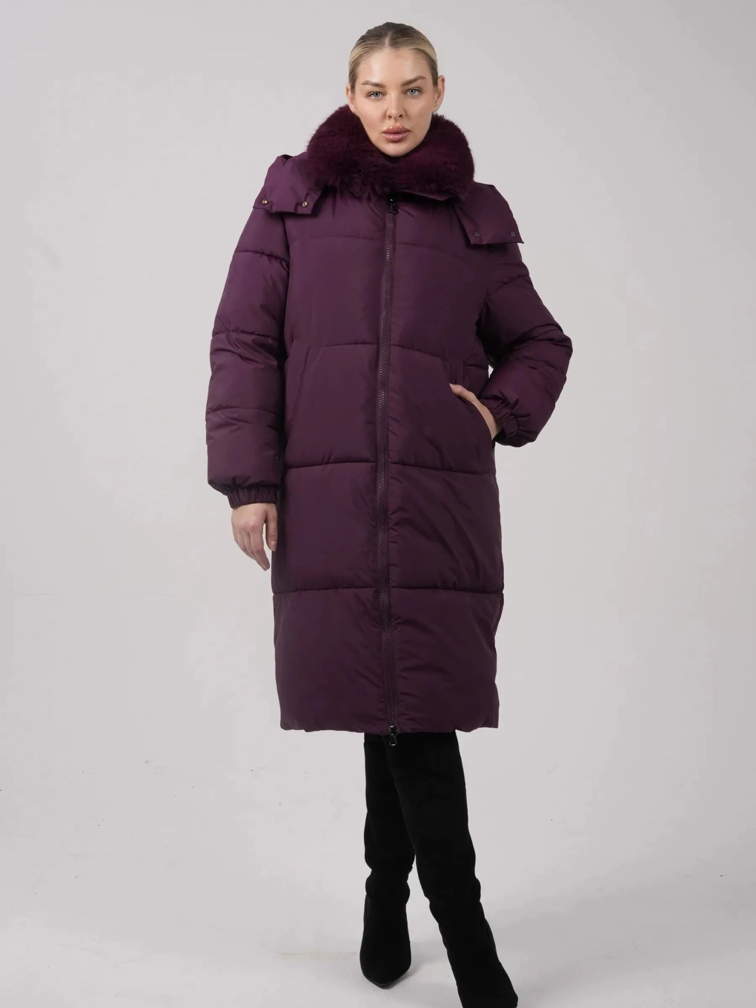 WarmCore™ Faux Fur Collar Long Puffer Jacket - PUFFIT