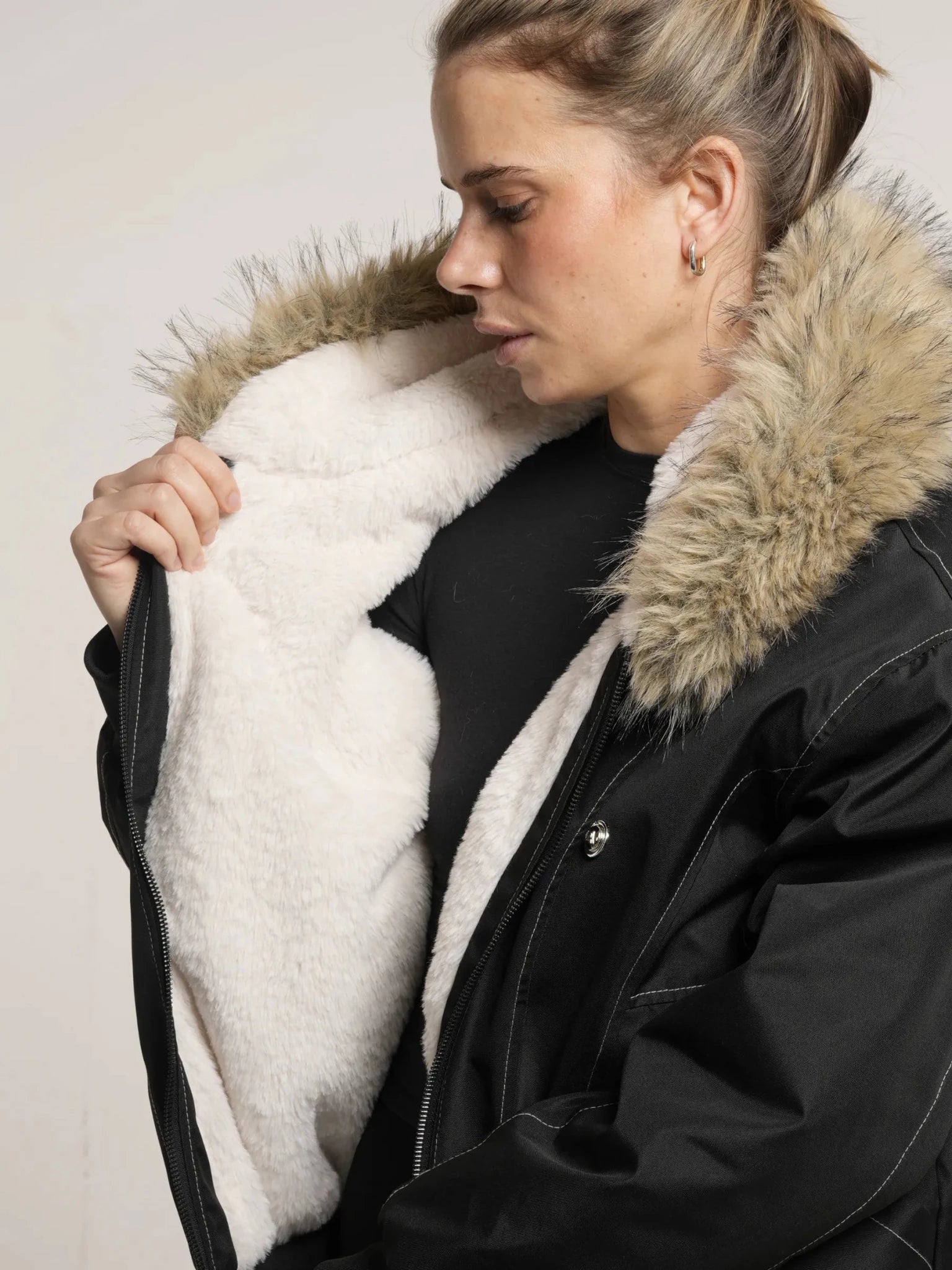 WarmCore™ Faux Fur Lined And Trim Bomber Jacket - PUFFIT