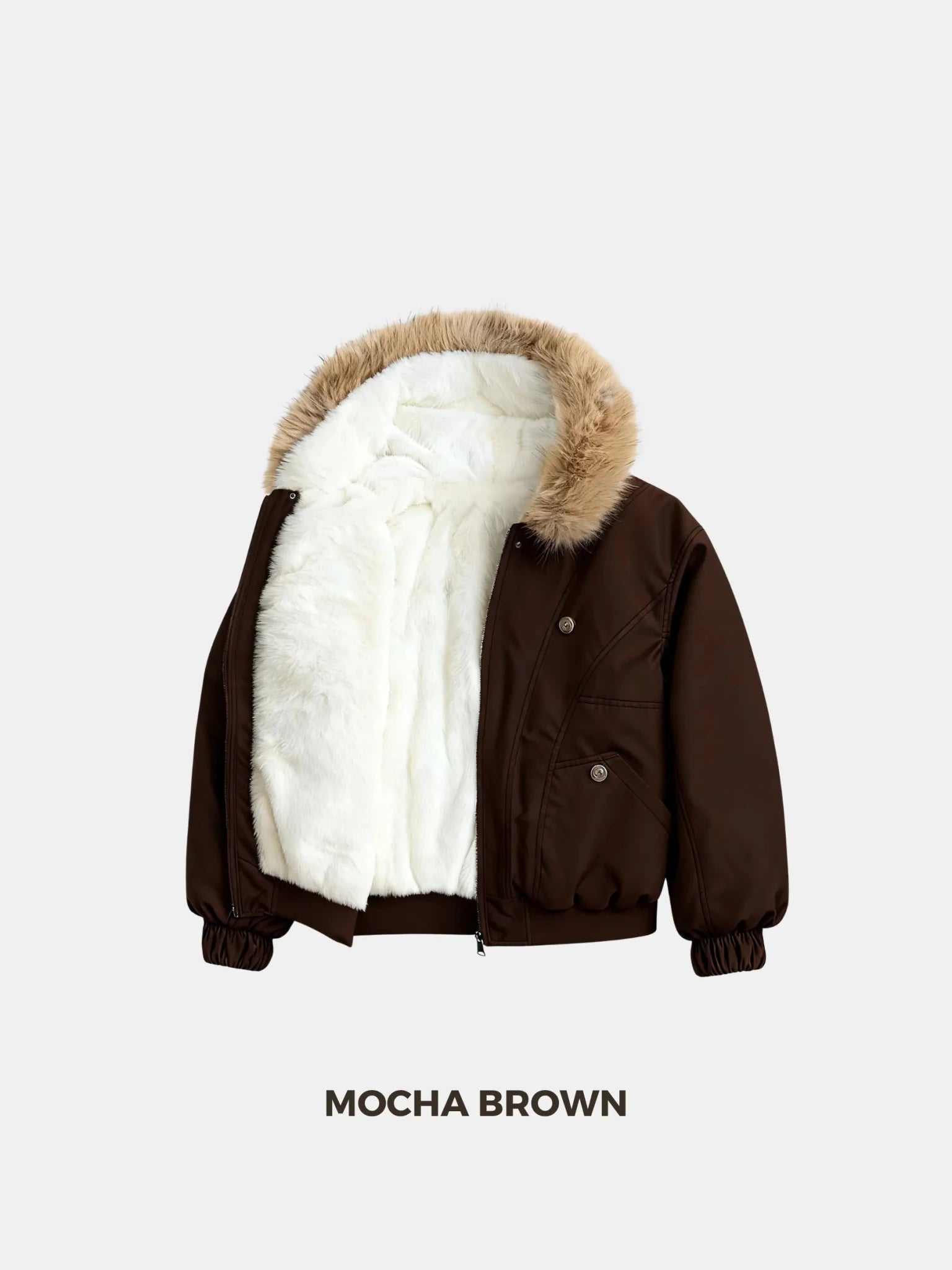 WarmCore™ Faux Fur Lined And Trim Bomber Jacket - PUFFIT