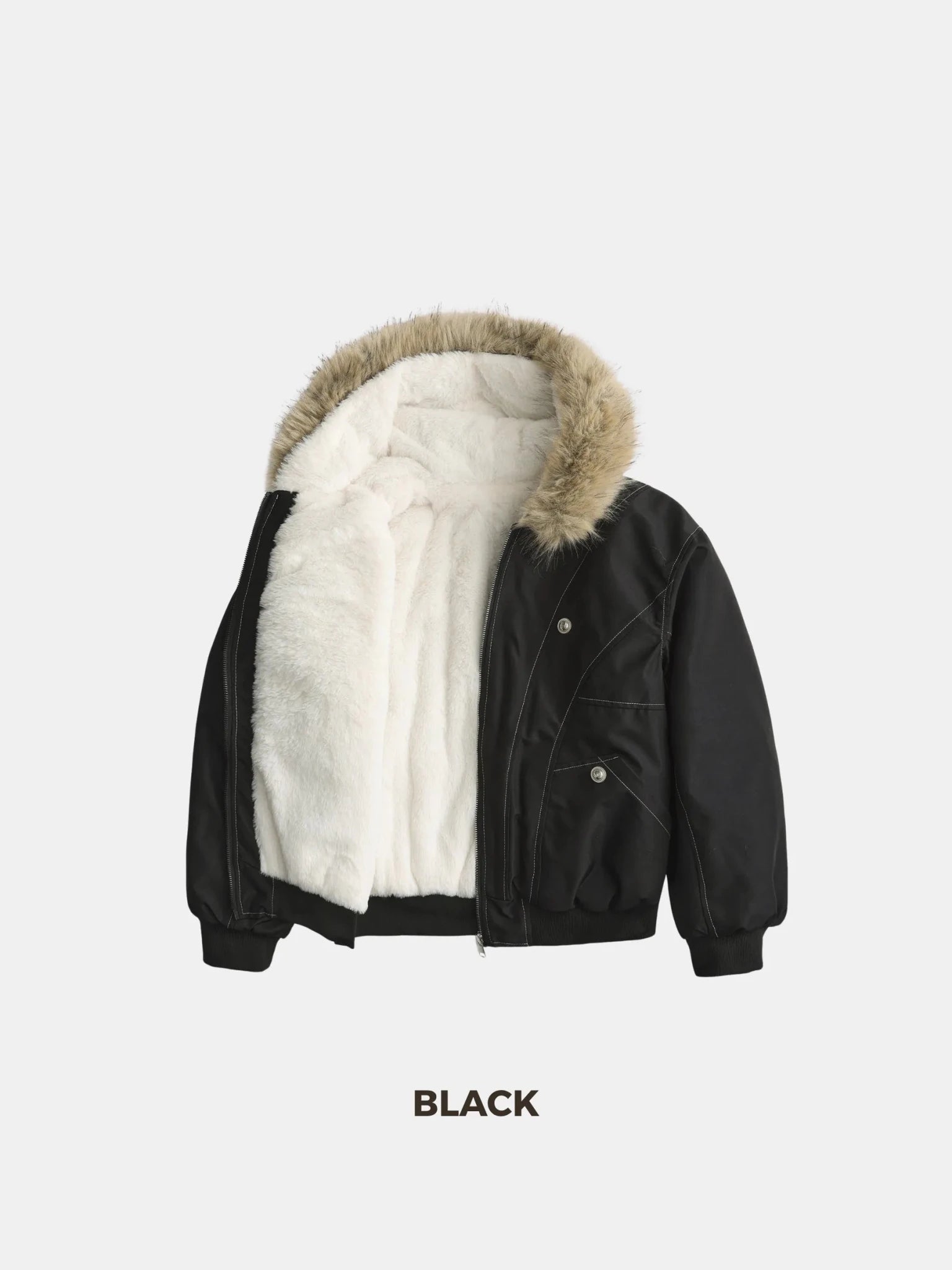 WarmCore™ Faux Fur Lined And Trim Bomber Jacket - PUFFIT