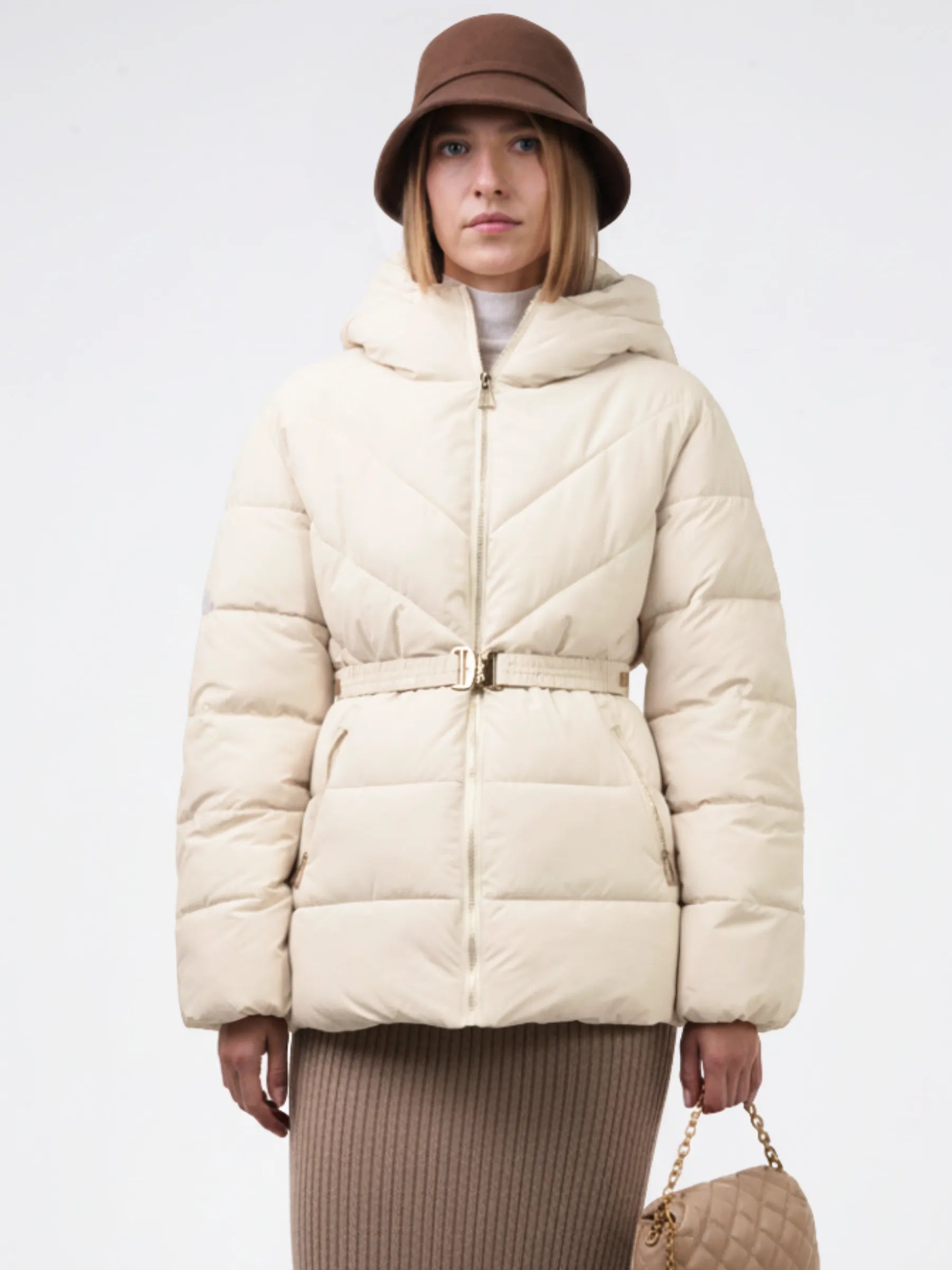 WarmCore™ Gold-tone Belted Puffer Jacket - PUFFIT