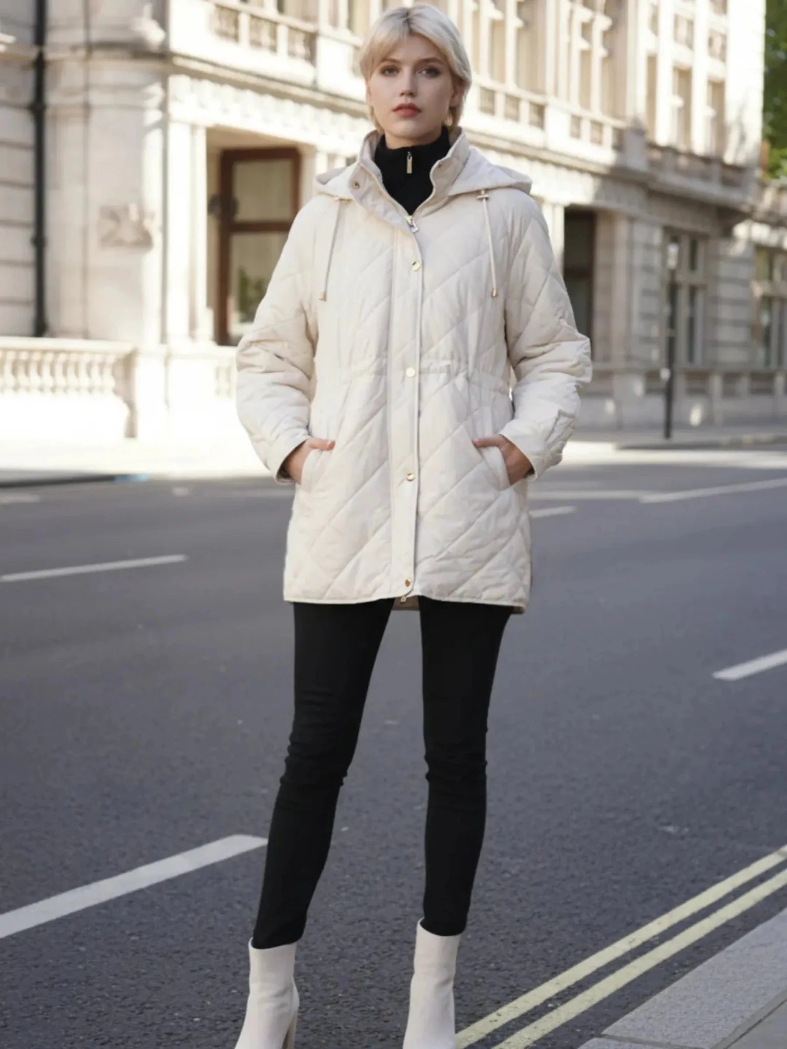 WarmCore™ Mid Length Diamond Quilted Puffer - PUFFIT