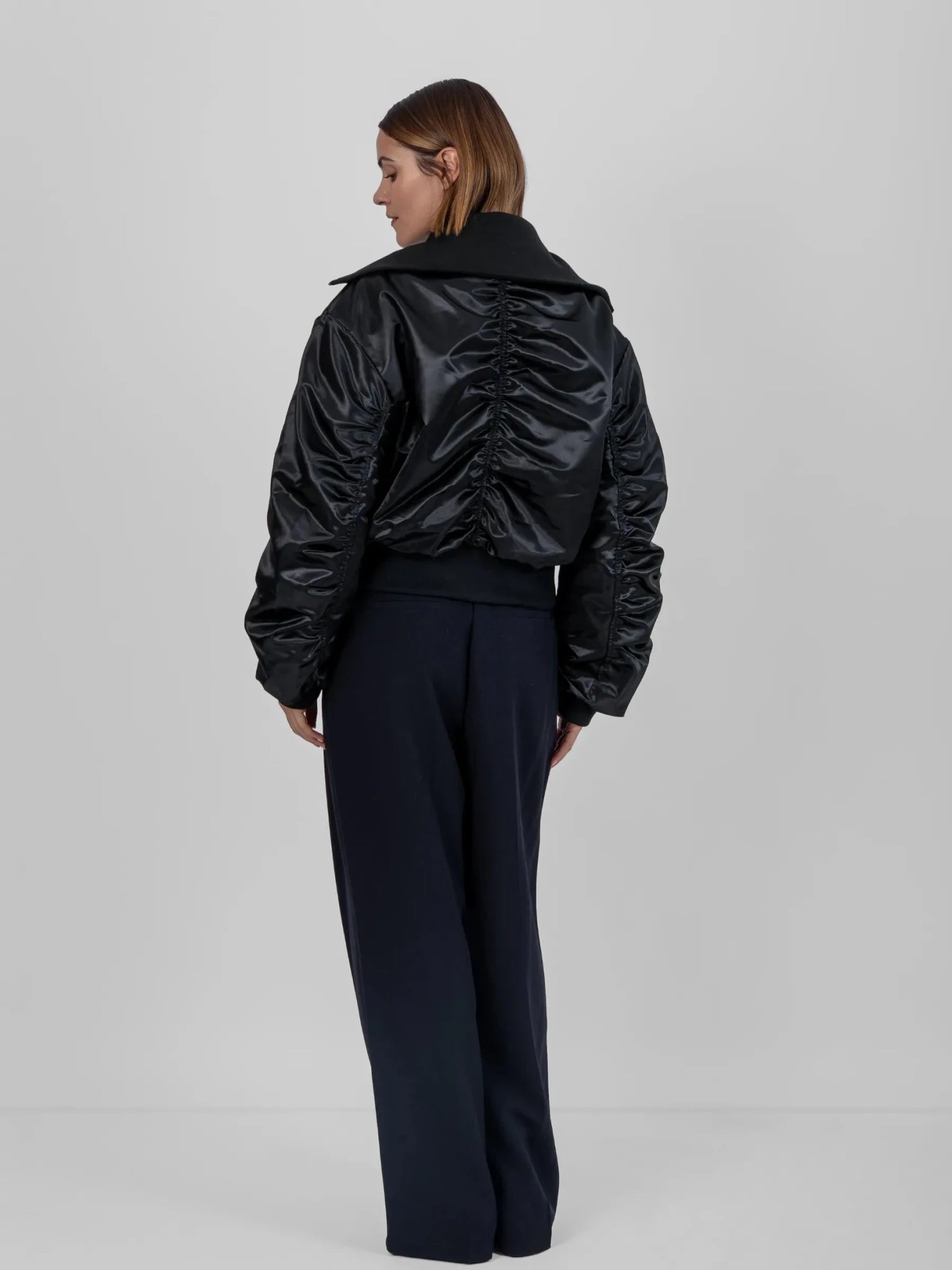 WarmCore™ Shiny Cropped Padded Bomber - PUFFIT