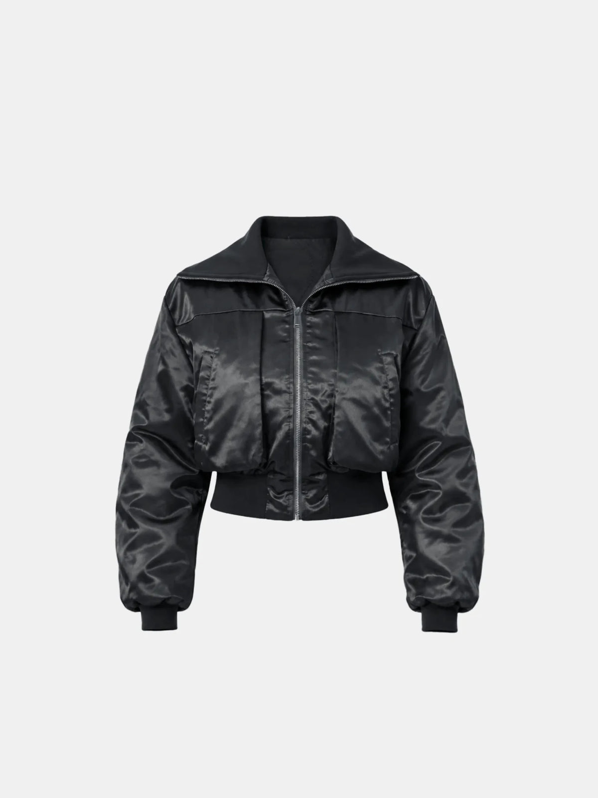 WarmCore™ Shiny Cropped Padded Bomber - PUFFIT