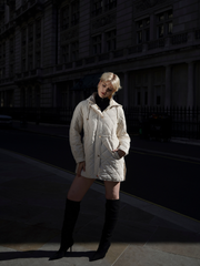 Lightweight Warm Quilted Jacket with a Cinched Waist