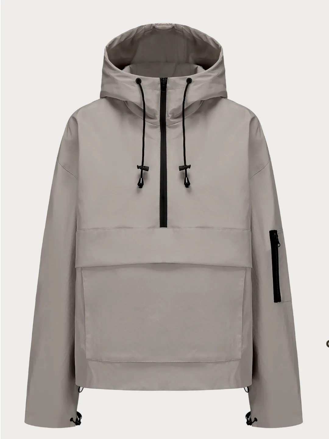 STM-TEX Waterproof Oversized Fall Hoodie Coat Warm Half Zip Rain Jacket