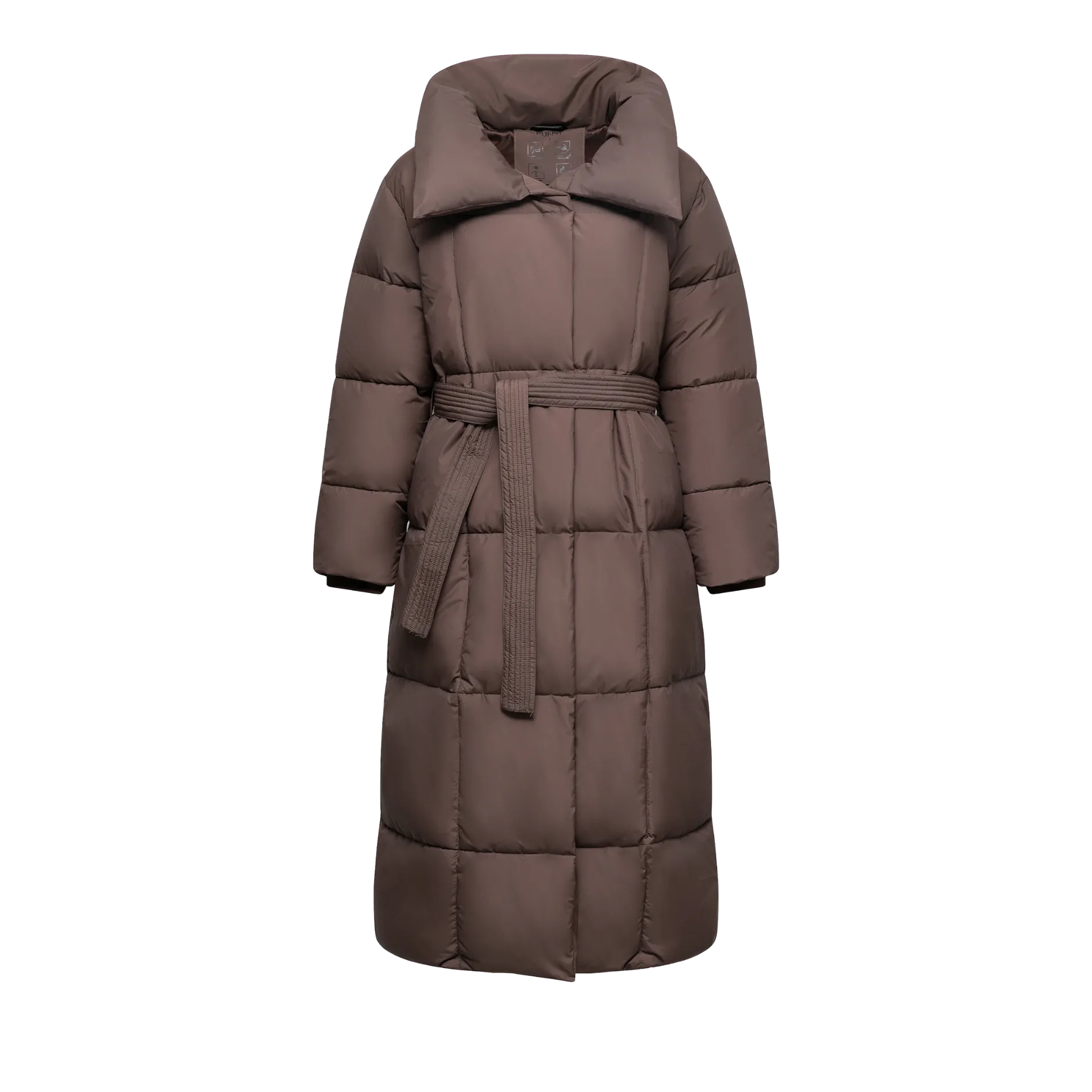 WarmCore™ Extra Long Length Belted Button Puffer