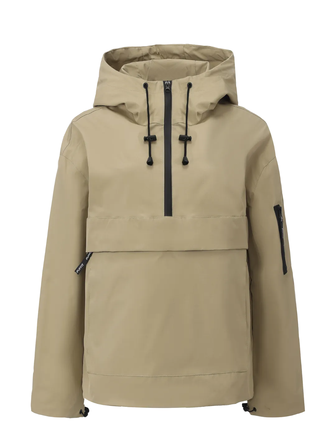 STM-TEX Waterproof Oversized Fall Hoodie Coat Warm Half Zip Rain Jacket