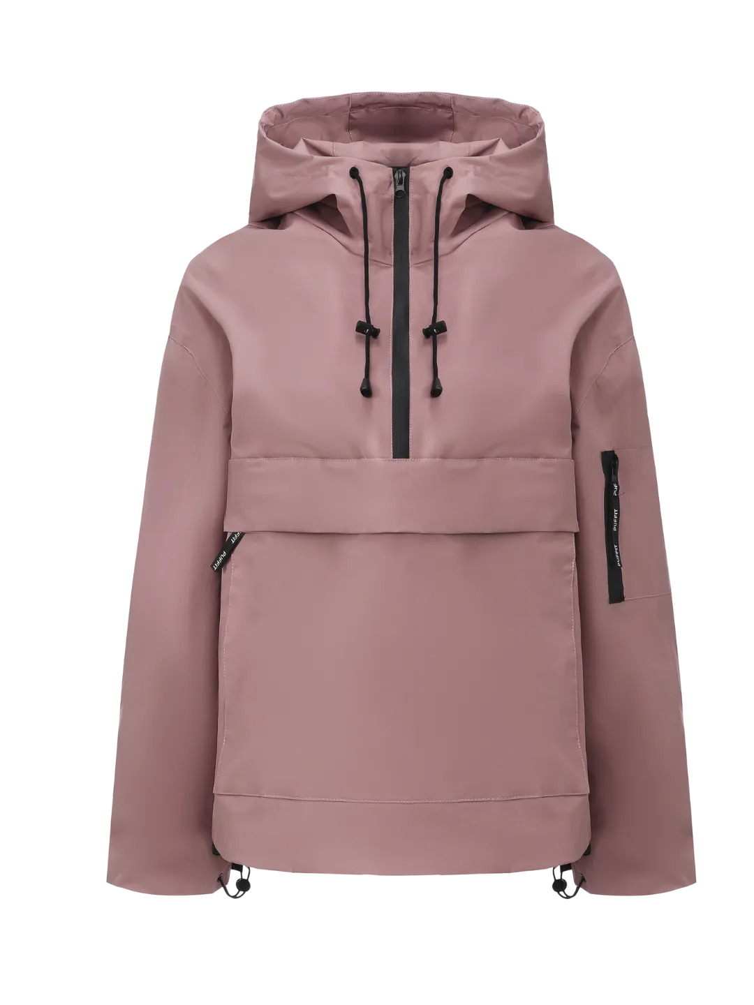 STM-TEX Waterproof Oversized Fall Hoodie Coat Warm Half Zip Rain Jacket