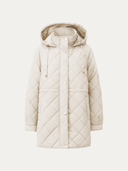 Lightweight Warm Quilted Jacket with a Cinched Waist