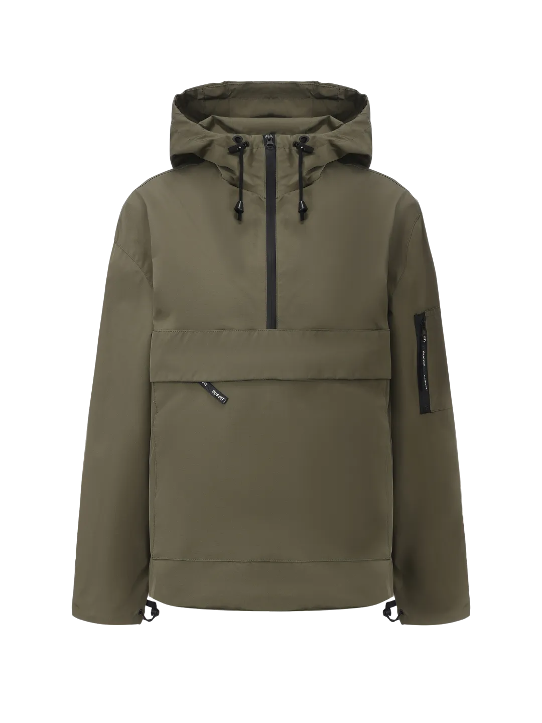 STM-TEX Waterproof Oversized Fall Hoodie Coat Warm Half Zip Rain Jacket