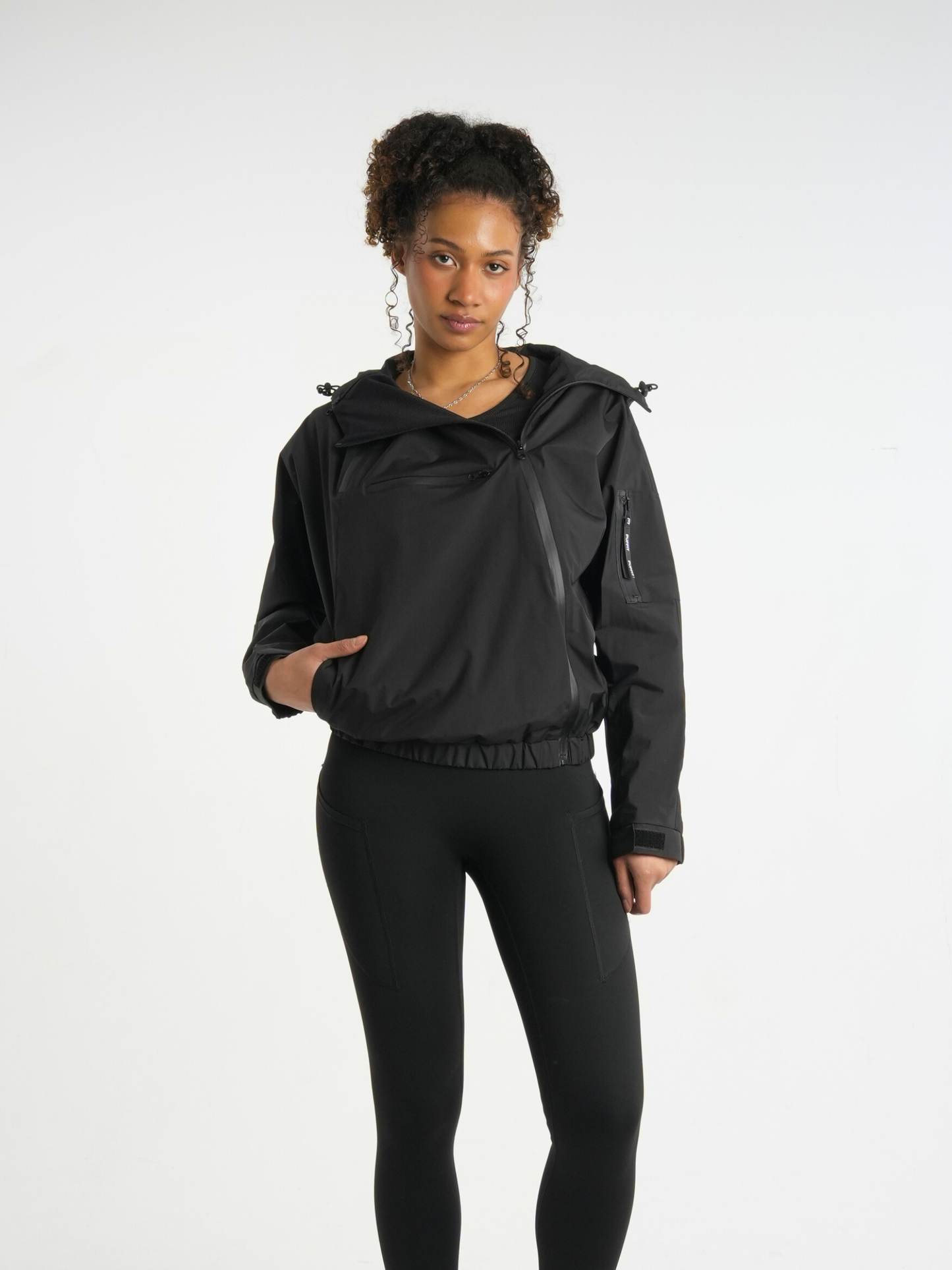 STM-TEX™ Short Asymmetric Zip Rain Hoodie