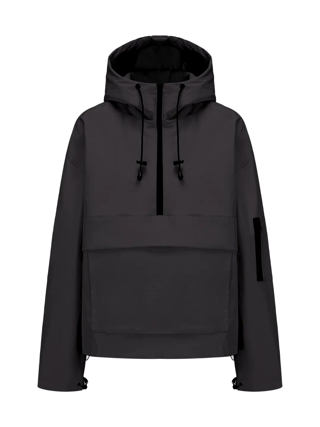 STM-TEX Waterproof Oversized Fall Hoodie Coat Warm Half Zip Rain Jacket