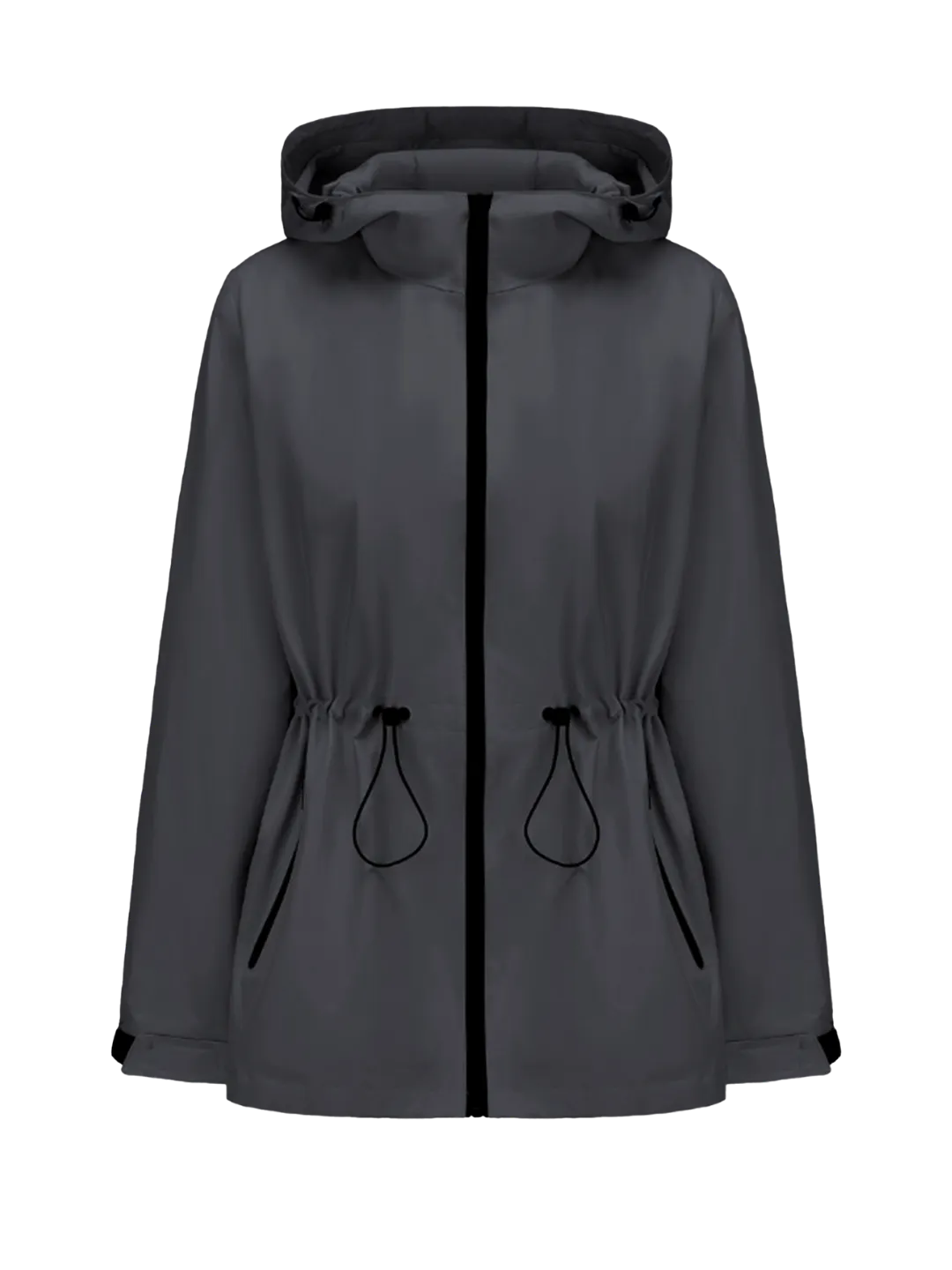 STM-TEX™  Waterproof Lightweight Hoodie Jacket Women's Warm Fall Full Zip Rain Coat Adjustable Waist