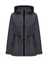 STM-TEX™  Waterproof Lightweight Hoodie Jacket Women's Warm Fall Full Zip Rain Coat Adjustable Waist