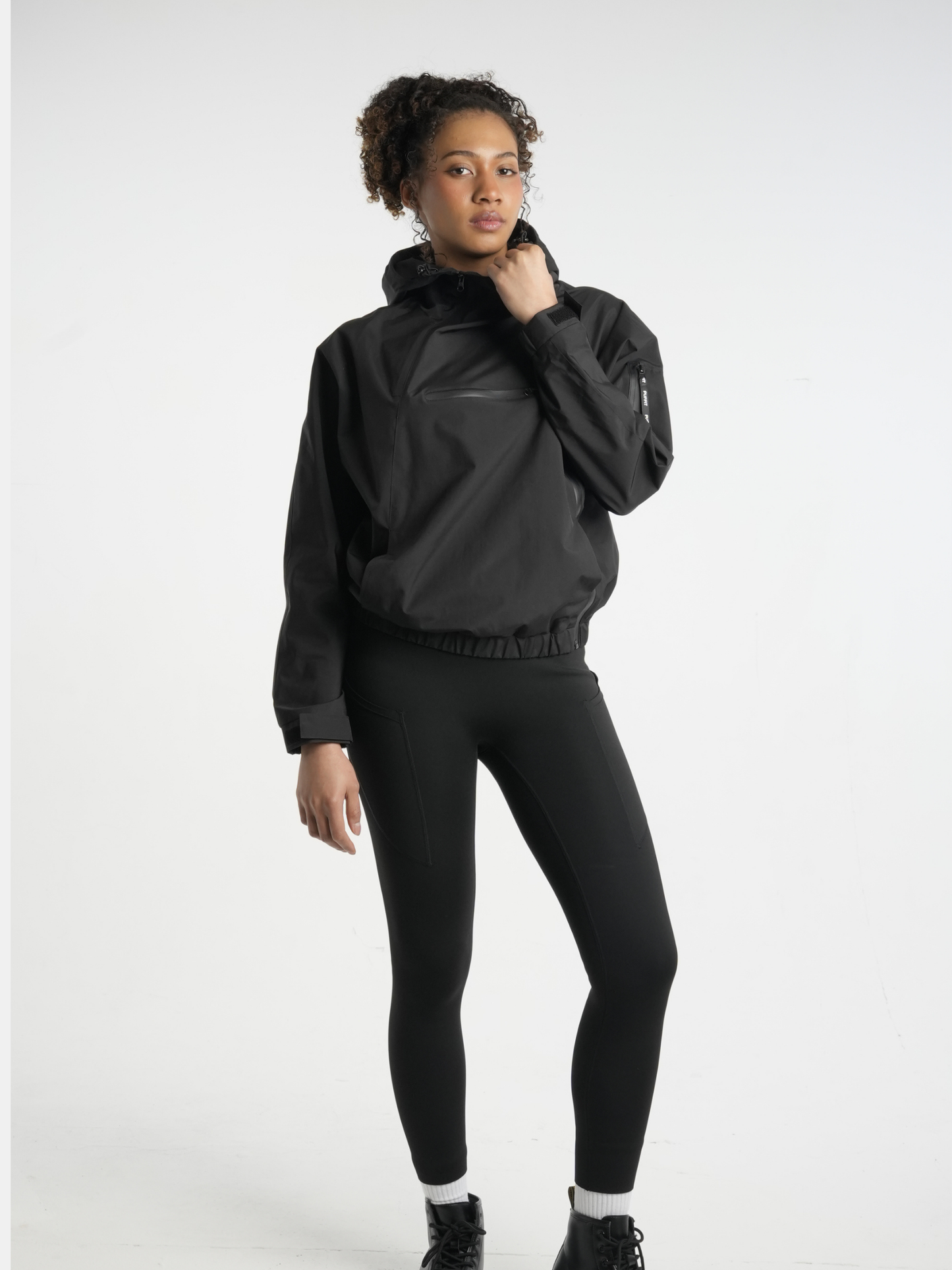 STM-TEX™ Short Asymmetric Zip Rain Hoodie