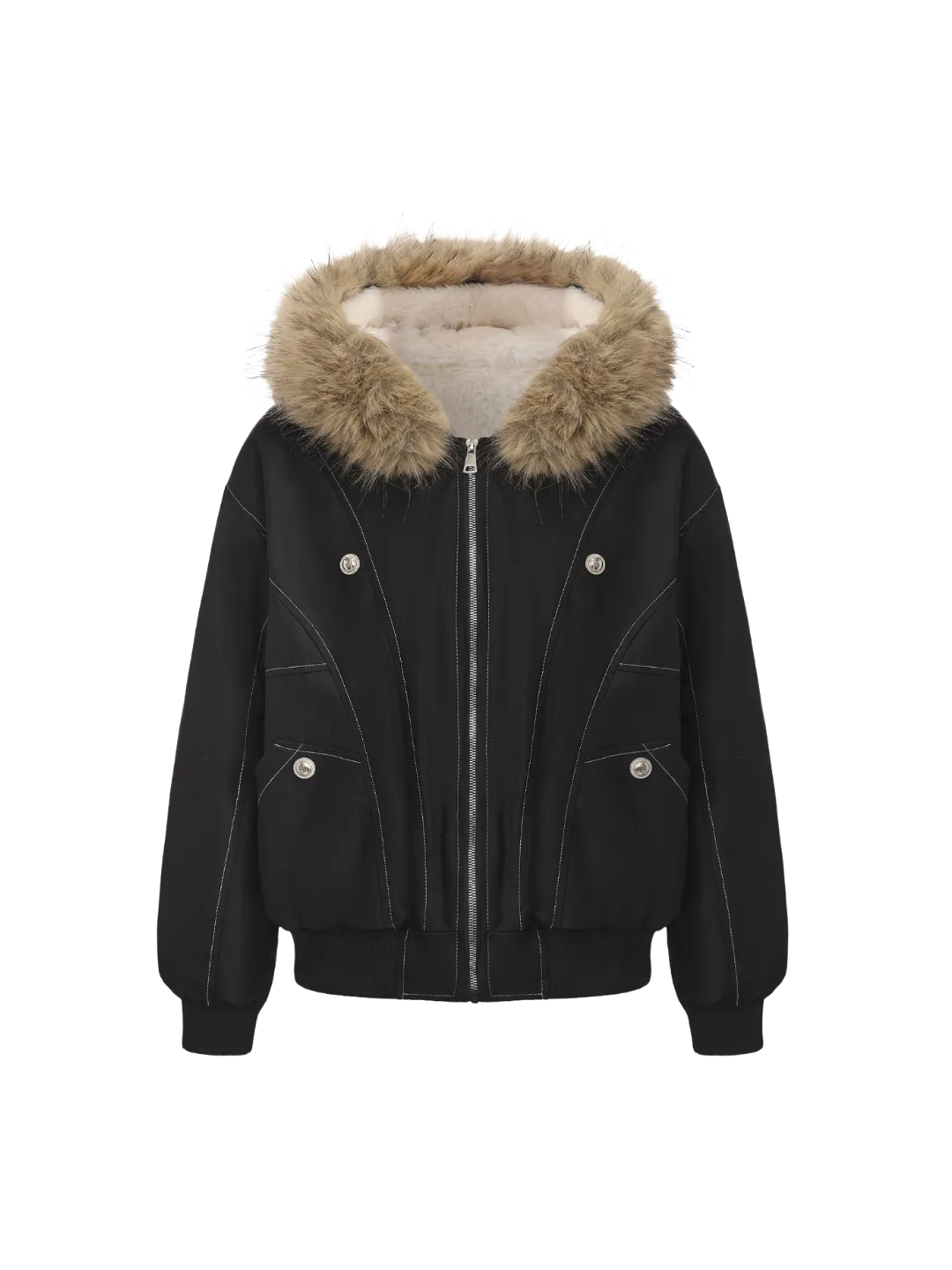 WarmCore™ Faux Fur Lined Water Repellent Bomber Jacket