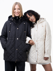 Lightweight Warm Quilted Jacket with a Cinched Waist