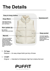 Winter Warmer  Stand-up Puffer Gilet Splashproof