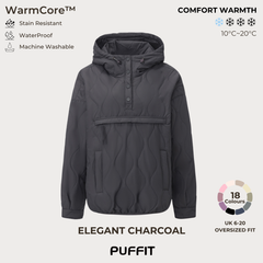 Women's Packable Quilted Water - Repellent Hooded Pullover