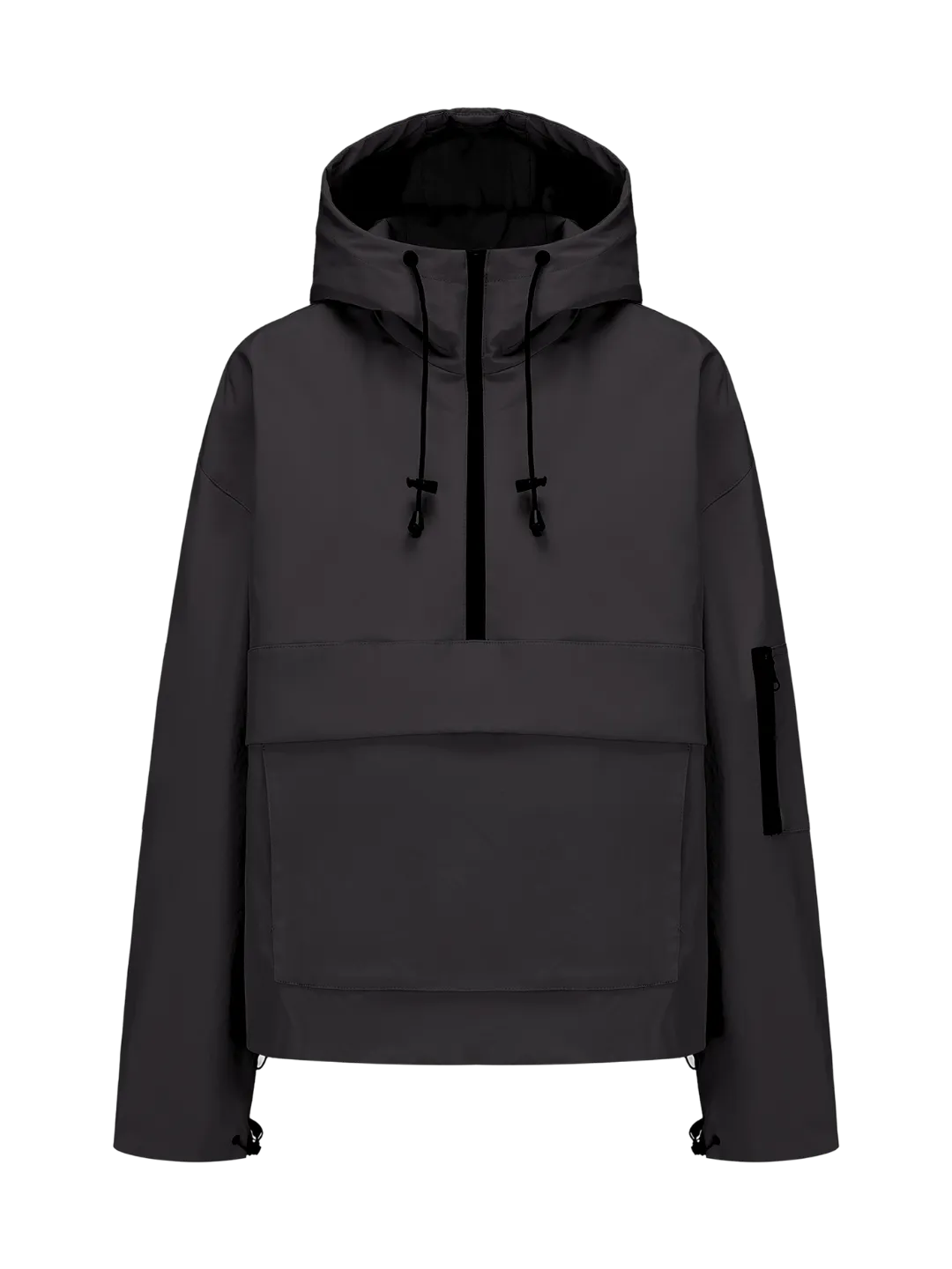 STM-TEX Waterproof Oversized Fall Hoodie Coat Warm Half Zip Rain Jacket