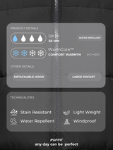 WarmCore™ Steppjacke mit abnehmbarer Kapuze 