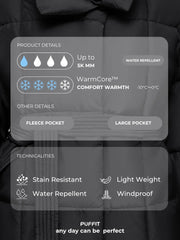 WarmCore Premium Short Puffer Jackets with Removable Hood