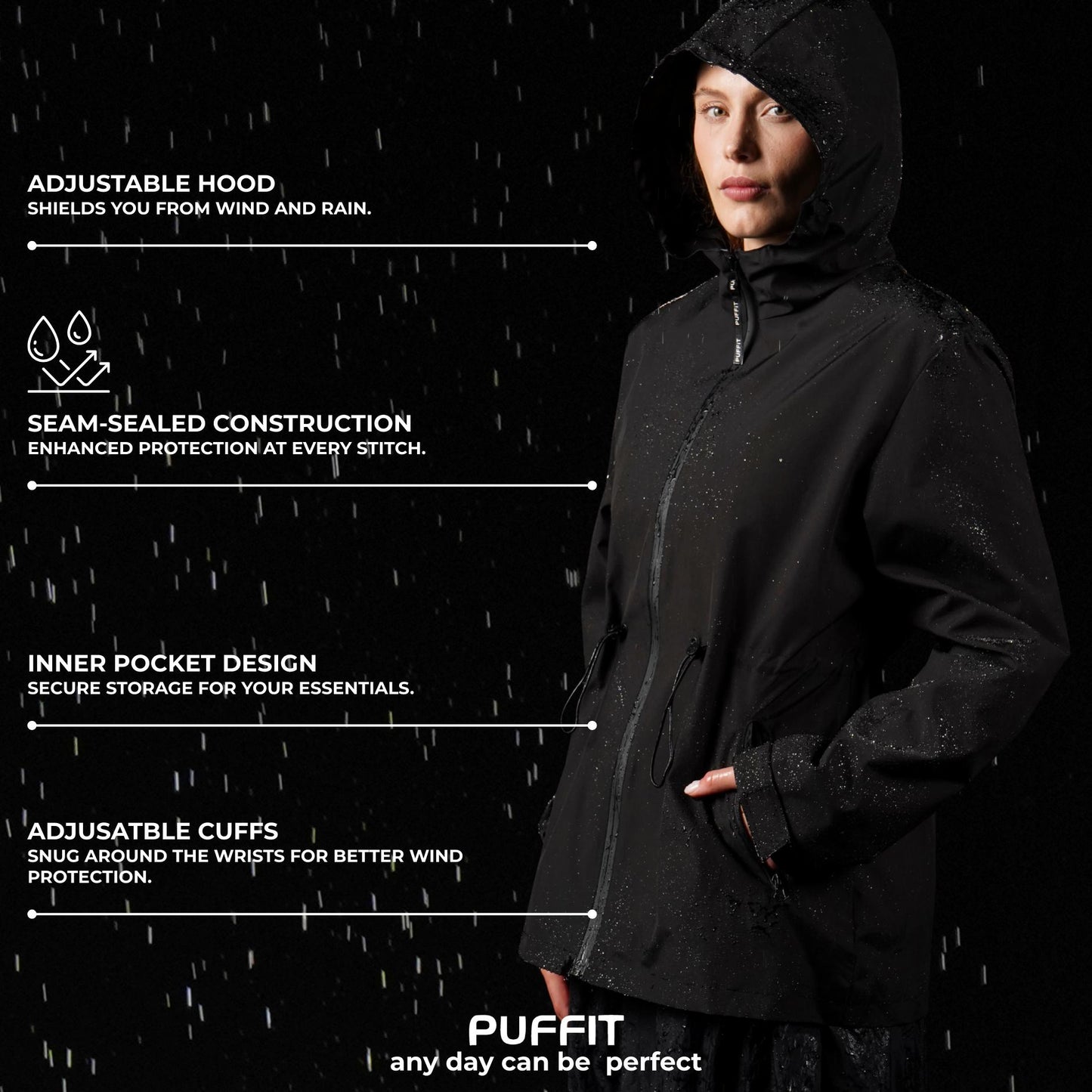 STM-TEX™  Polka Dot Full-Zip Rain Jacket