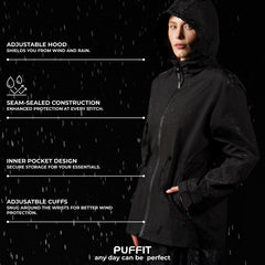 Women's Adjustable Fit Waterproof Rain Jacket  Leopard