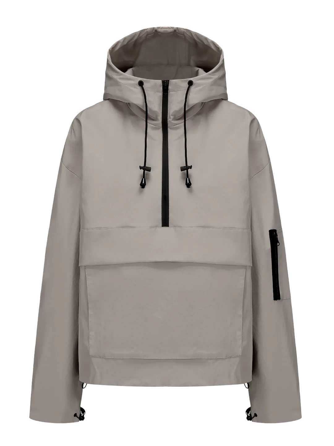 STM-TEX Waterproof Oversized Fall Hoodie Coat Warm Half Zip Rain Jacket