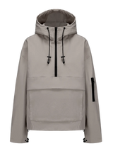 STM-TEX Waterproof Oversized Fall Hoodie Coat Warm Half Zip Rain Jacket