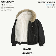 STM-TEX Faux Fur Lined Waterproof Bomber Jacket