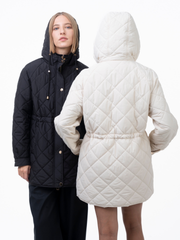 Lightweight Warm Quilted Jacket with a Cinched Waist