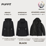 STM-TEX™  Waterproof Lightweight Hoodie Jacket Women's Warm Fall Full Zip Rain Coat Adjustable Waist