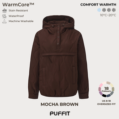 Women's Packable Quilted Water - Repellent Hooded Pullover