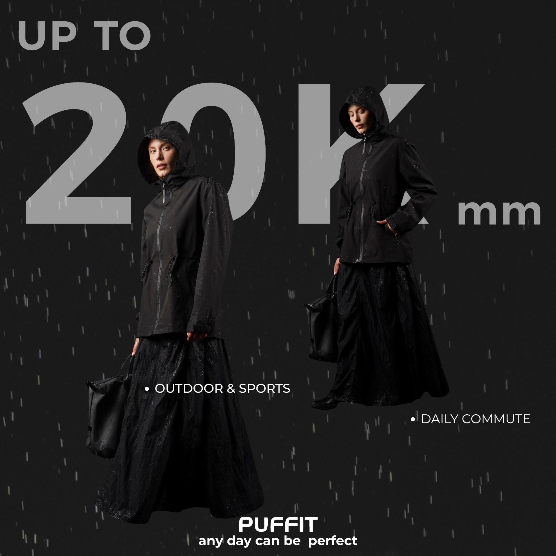 STM-TEX™  Waterproof Lightweight Hoodie Jacket Women's Warm Fall Full Zip Rain Coat Adjustable Waist