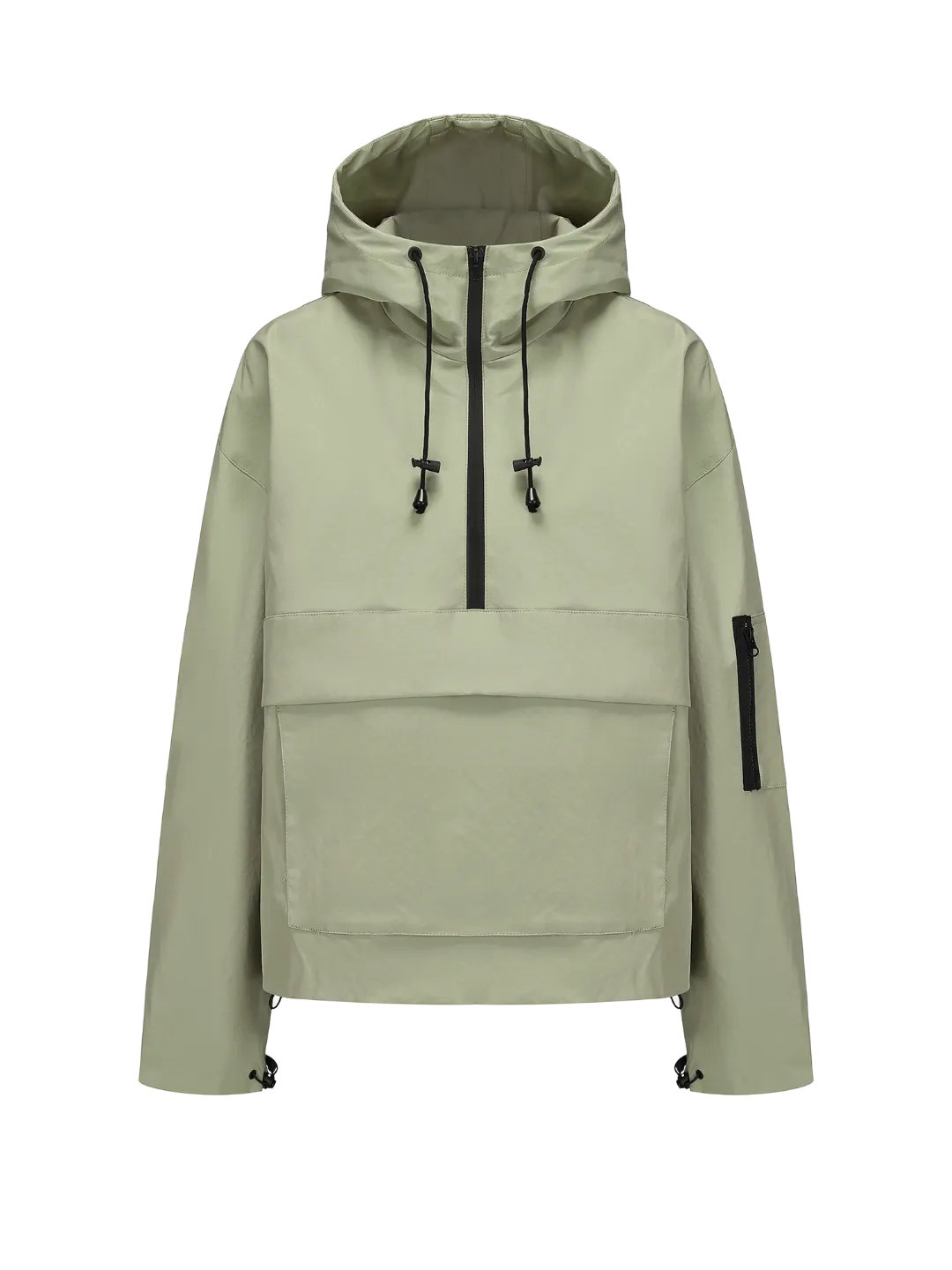 STM-TEX Waterproof Oversized Fall Hoodie Coat Warm Half Zip Rain Jacket