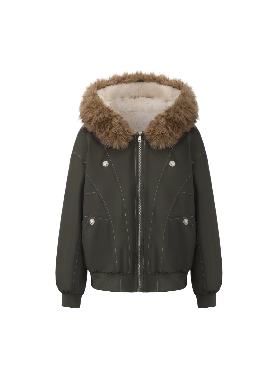 WarmCore™ Faux Fur Lined Water Repellent Bomber Jacket