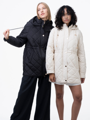 Lightweight Warm Quilted Jacket with a Cinched Waist