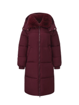 WarmCore™ Faux Fur Collar, Detached Hood, and Side Zip,High-quality Eco-Friendly Fur Collar