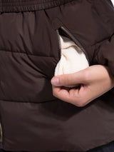 WarmCore™ Premium Hooded Waist-Cinched Puffer With Gold-tone Metal Belt