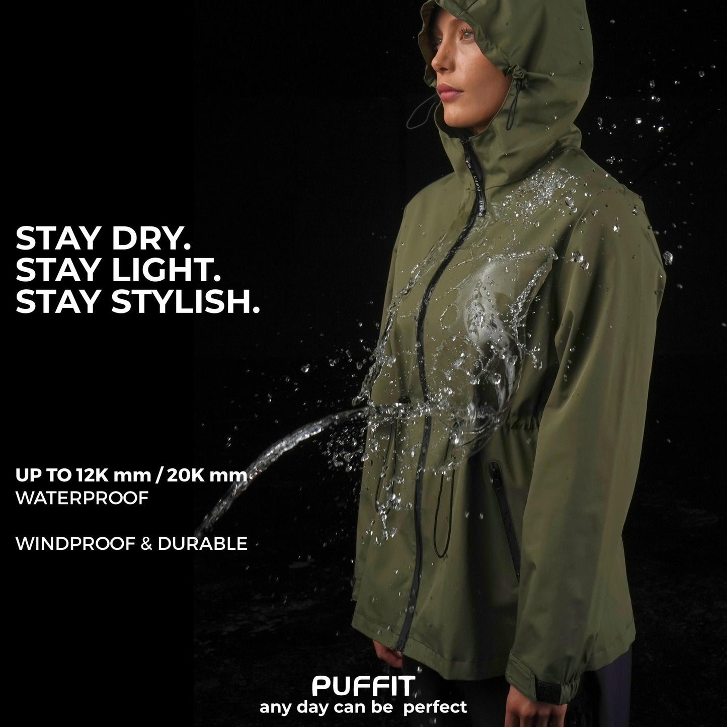 STM-TEX™  Polka Dot Full-Zip Rain Jacket