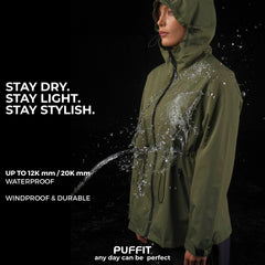 Women's Adjustable Fit Waterproof Rain Jacket  Leopard