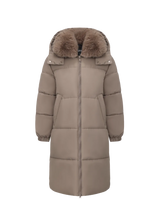 WarmCore™ Faux Fur Collar, Detached Hood, and Side Zip,High-quality Eco-Friendly Fur Collar