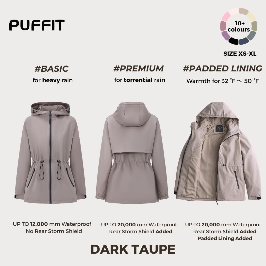 STM-TEX™  Waterproof Lightweight Hoodie Jacket Women's Warm Fall Full Zip Rain Coat Adjustable Waist