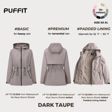 STM-TEX™  Waterproof Lightweight Hoodie Jacket Women's Warm Fall Full Zip Rain Coat Adjustable Waist